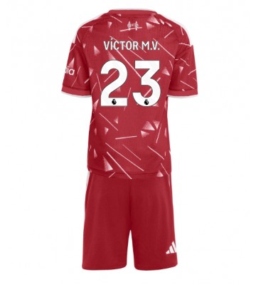 Liverpool Victor Munoz #23 Hjemmebanetrøje Børn 2026-27 Kortærmet (+ Korte bukser)